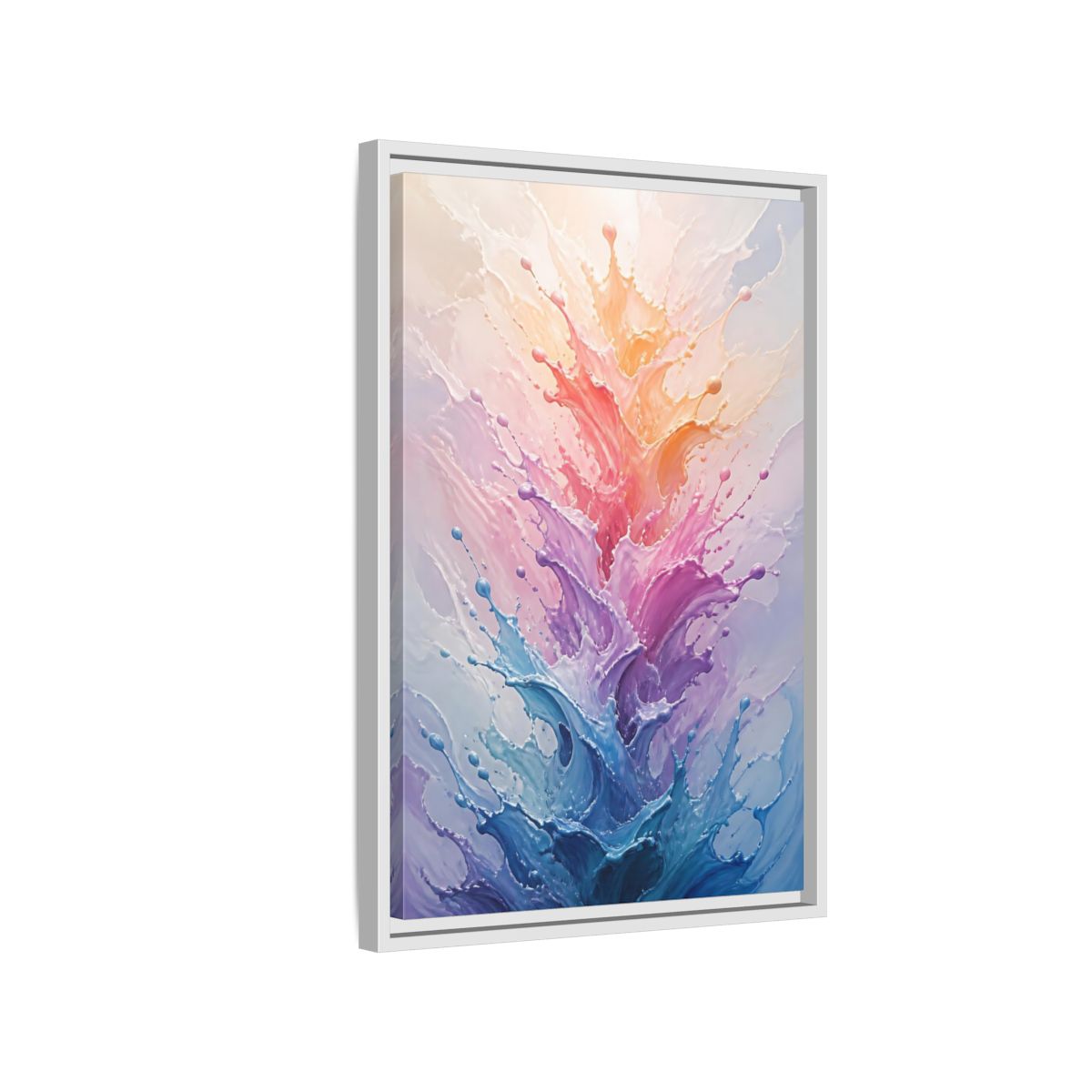 Side Mockup 1. Abstract Color Splash Colorful Splashes shown as stretched canvas wall art