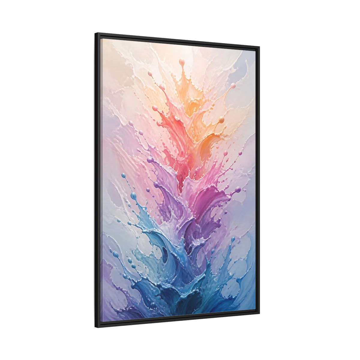 Side Mockup 12. Abstract Color Splash Colorful Splashes shown as stretched canvas wall art