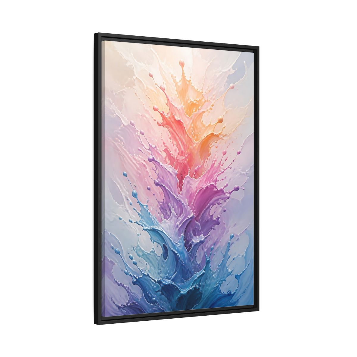 Side Mockup 13. Abstract Color Splash Colorful Splashes shown as stretched canvas wall art
