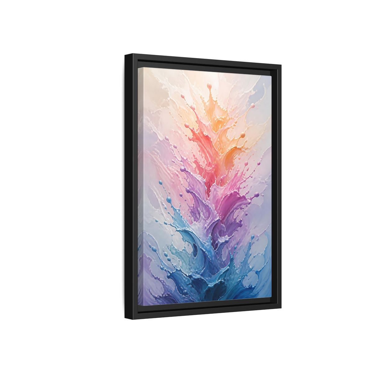 Side Mockup 6. Abstract Color Splash Colorful Splashes shown as stretched canvas wall art