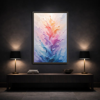 Mockup 3. Abstract Color Splash Colorful Splashes shown as stretched canvas wall art