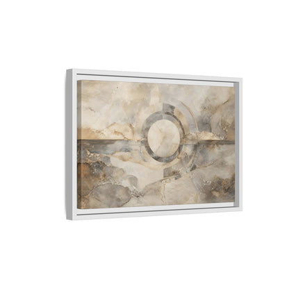 Side Mockup 4. Abstract Concentric Circles Neutral Abstract shown as stretched canvas wall art