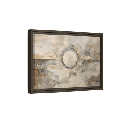 Side Mockup 5. Abstract Concentric Circles Neutral Abstract shown as stretched canvas wall art