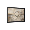 Side Mockup 6. Abstract Concentric Circles Neutral Abstract shown as stretched canvas wall art