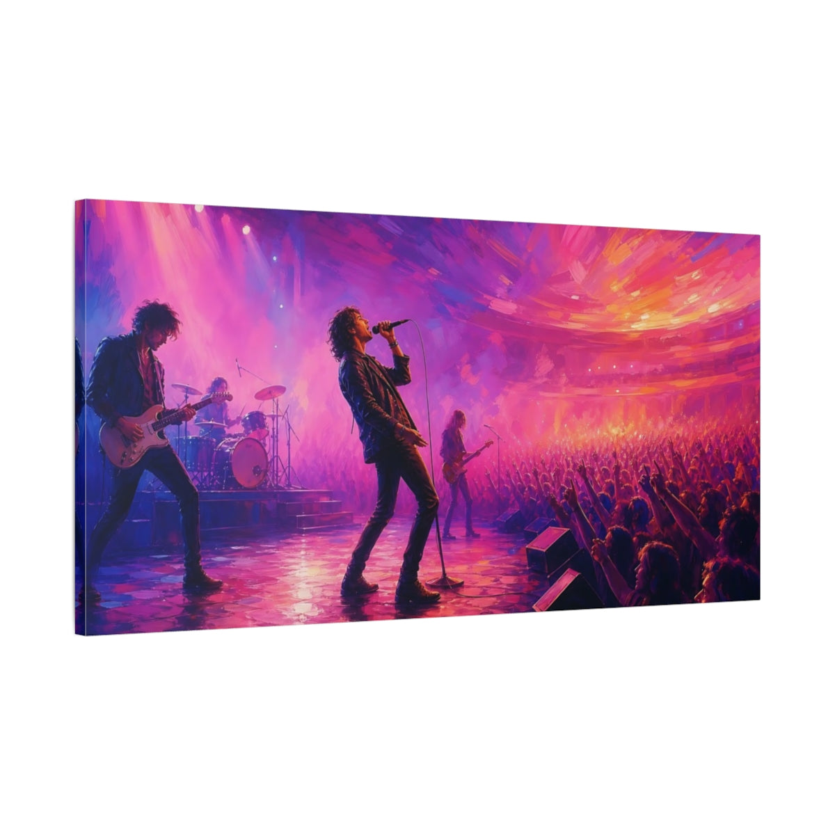Main Mockup. Abstract Concert Purple Pink Concert shown as canvas print