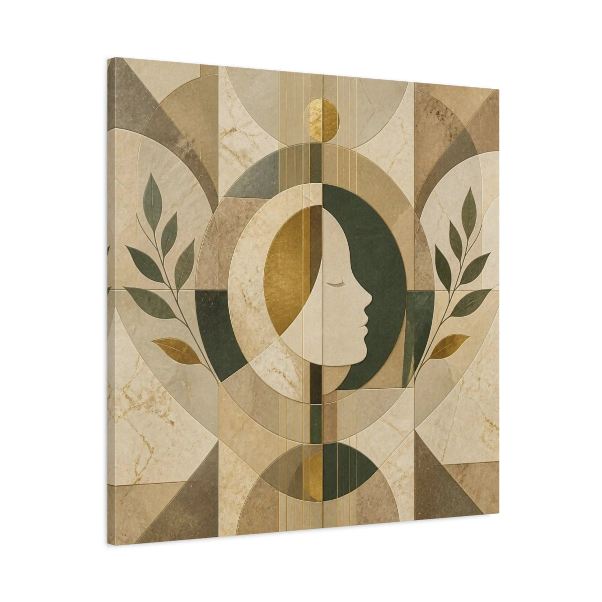 Main Mockup. Abstract Contemplative Face shown as canvas print