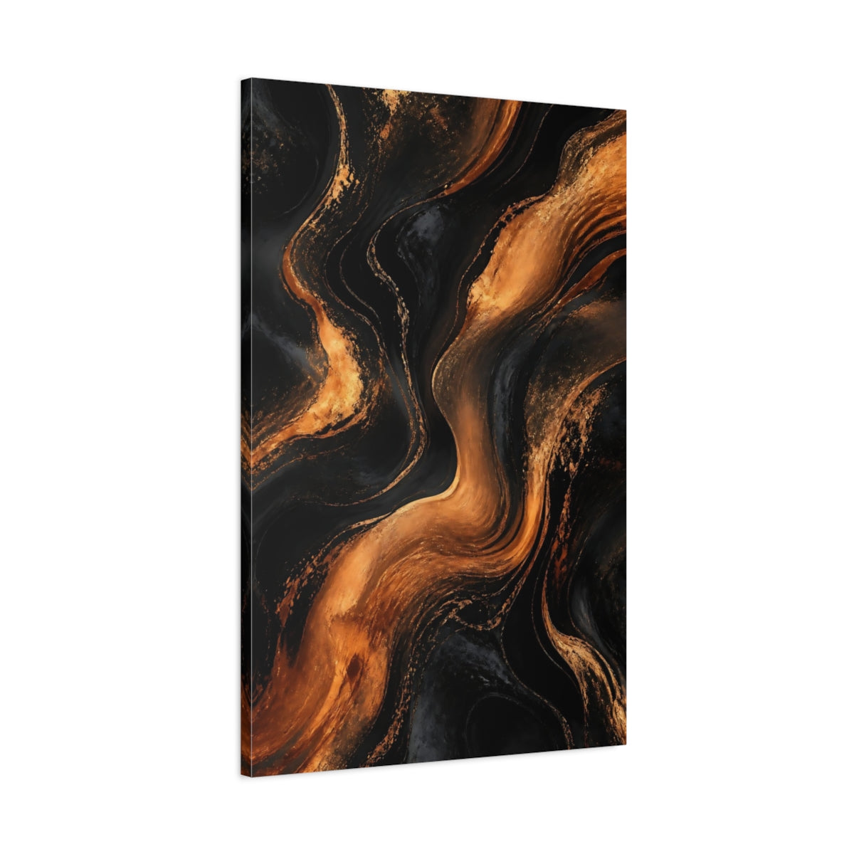 Main Mockup. Abstract Copper Swirl shown as canvas print
