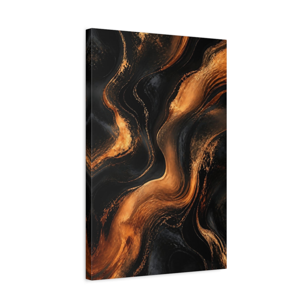 Side Mockup 3. Abstract Copper Swirl shown as canvas print
