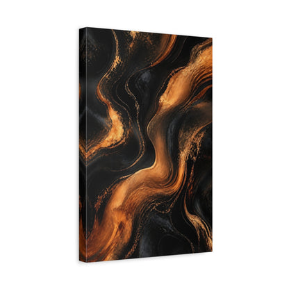 Side Mockup 4. Abstract Copper Swirl shown as canvas print