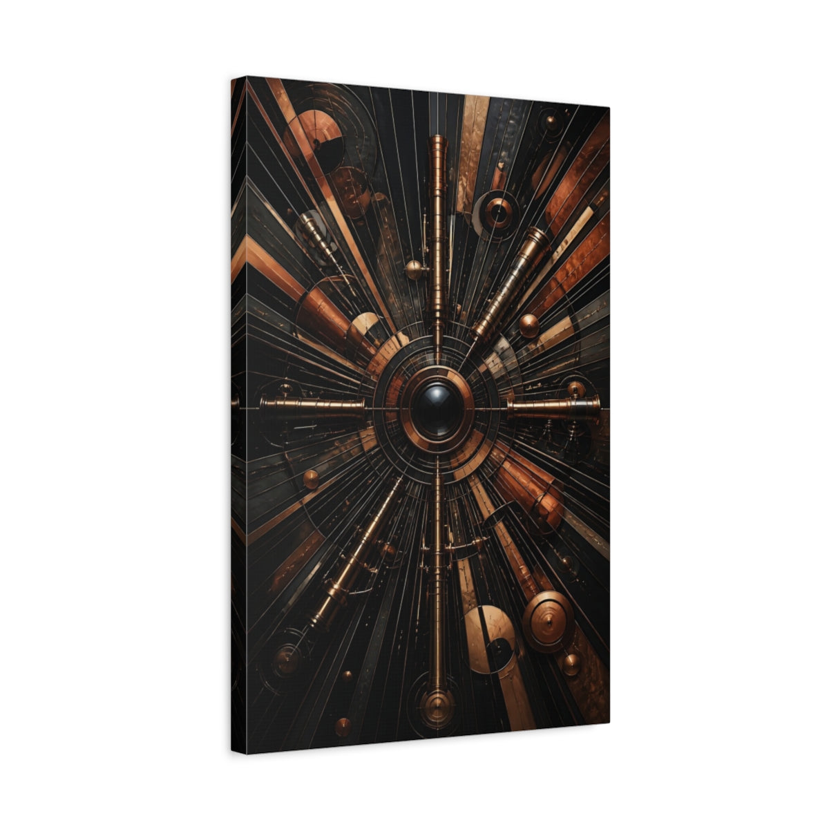 Side Mockup 3. Abstract Copper Telescope shown as canvas print
