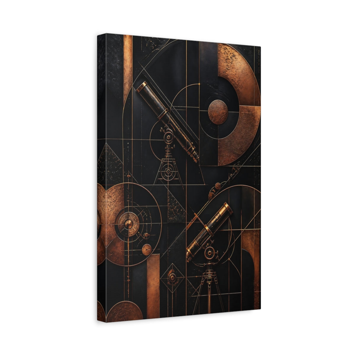 Side Mockup 4. Abstract Copper Telescope shown as canvas print
