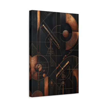 Side Mockup 4. Abstract Copper Telescope shown as canvas print