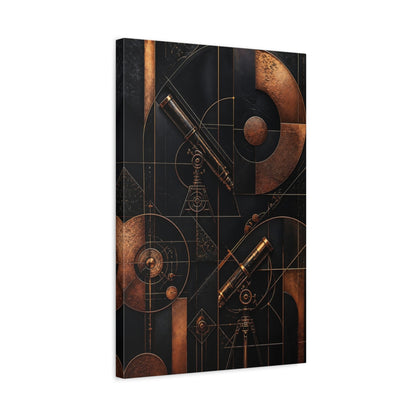 Side Mockup 3. Abstract Copper Telescope shown as canvas print