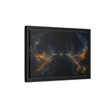Side Mockup 6. Abstract Cosmic Energy Blue Gold Abstract shown as stretched canvas wall art