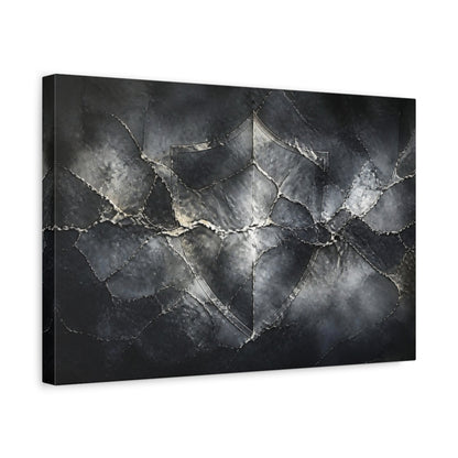 Side Mockup 4. Abstract Cracked Stone Shield shown as canvas print