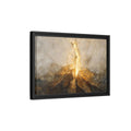 Side Mockup 6. Abstract Cracked Texture Gold And Gray Abstract shown as stretched canvas wall art