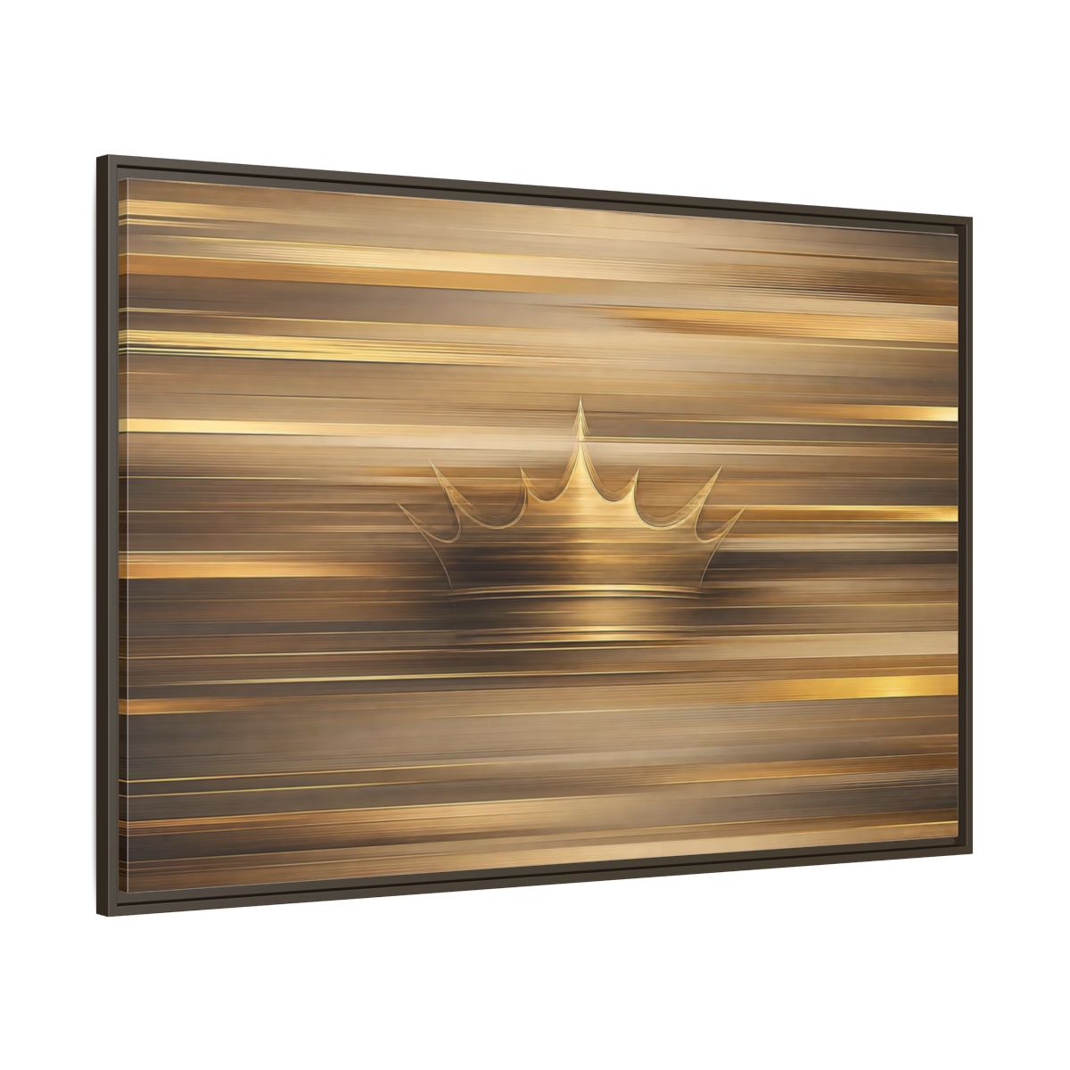 Side Mockup 8. Abstract Crown Gold And Brown shown as stretched canvas wall art