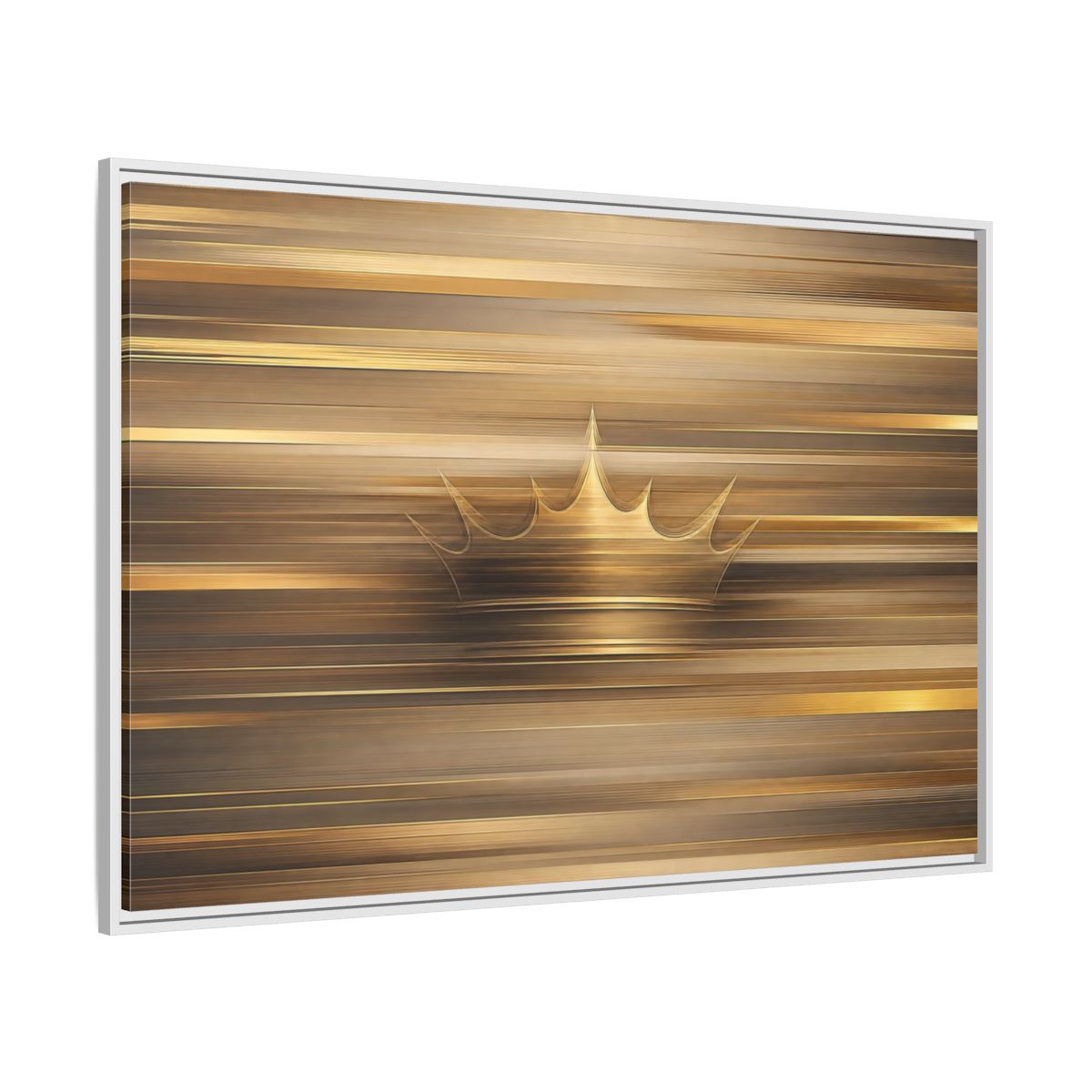 Side Mockup 7. Abstract Crown Gold And Brown shown as stretched canvas wall art