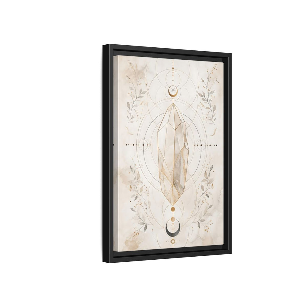 Side Mockup 6. Abstract Crystal Gold Crystal Geometry shown as stretched canvas wall art