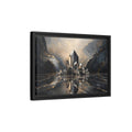 Side Mockup 6. Abstract Crystals Black Gold Crystal shown as stretched canvas wall art