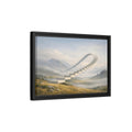 Side Mockup 6. Abstract Curved Staircase Misty Staircase shown as stretched canvas wall art