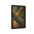 Side Mockup 6. Abstract Abstract Curves Green And Gold shown as stretched canvas wall art