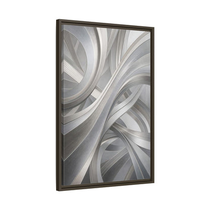 Side Mockup 11. Abstract Abstract Curves Silver Grey Abstract shown as stretched canvas wall art