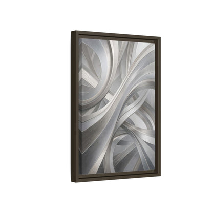 Side Mockup 5. Abstract Abstract Curves Silver Grey Abstract shown as stretched canvas wall art