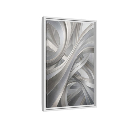 Side Mockup 1. Abstract Abstract Curves Silver Grey Abstract shown as stretched canvas wall art
