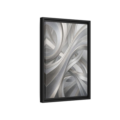 Side Mockup 6. Abstract Abstract Curves Silver Grey Abstract shown as stretched canvas wall art