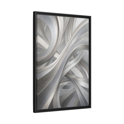 Side Mockup 14. Abstract Abstract Curves Silver Grey Abstract shown as stretched canvas wall art
