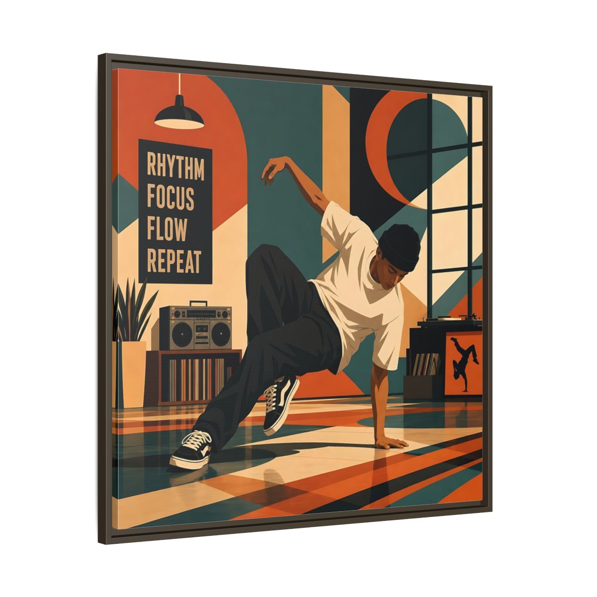 Main Mockup. Abstract Dancer Abstract Dance Art shown as framed canvas print