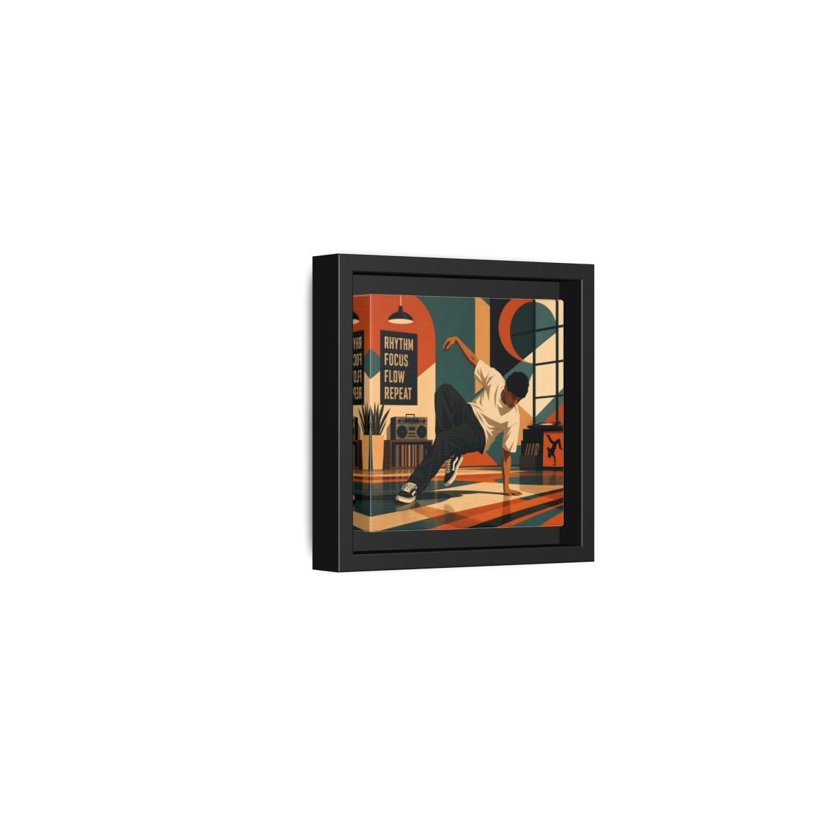 Side Mockup 24. Abstract Dancer Abstract Dance Art shown as framed canvas print