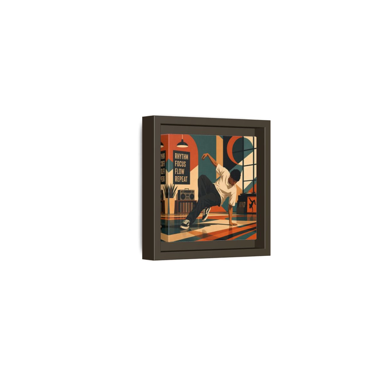 Side Mockup 23. Abstract Dancer Abstract Dance Art shown as framed canvas print