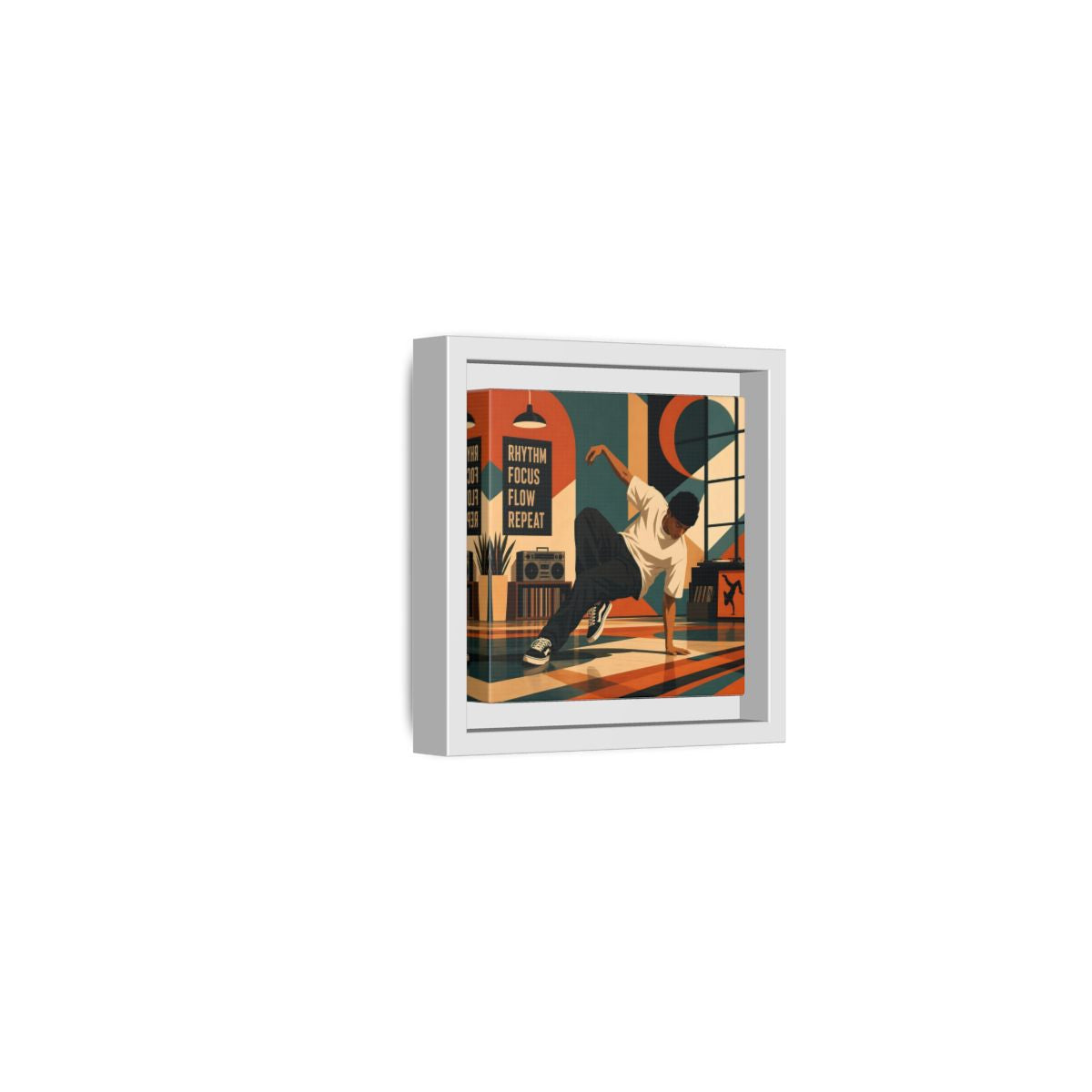 Side Mockup 22. Abstract Dancer Abstract Dance Art shown as framed canvas print