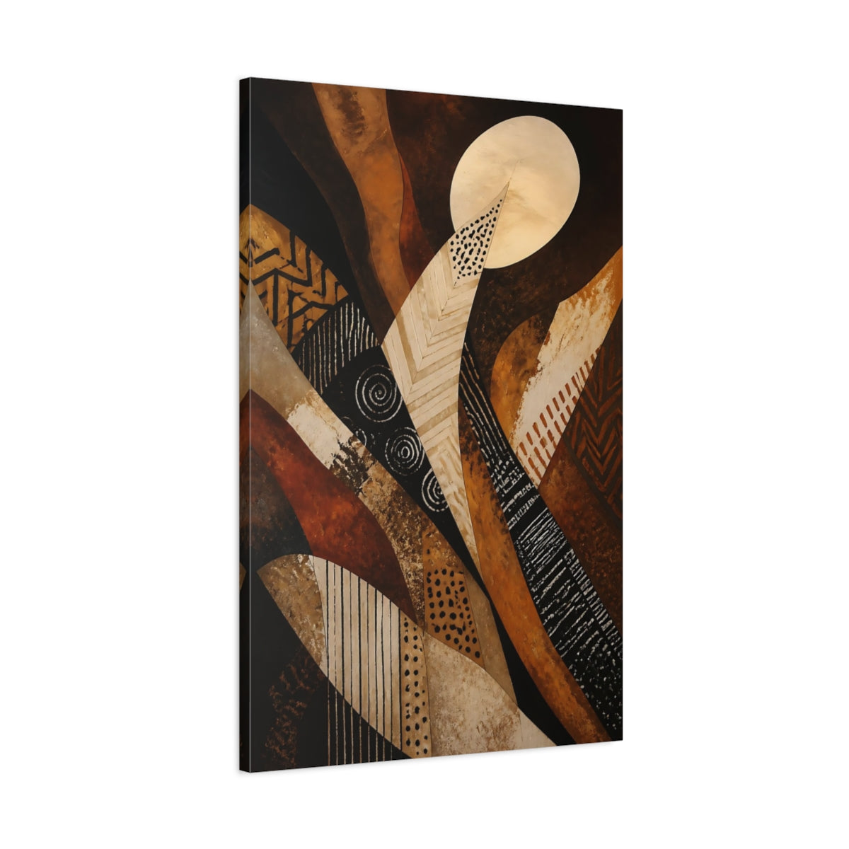 Main Mockup. Abstract Earthy Waves shown as canvas print