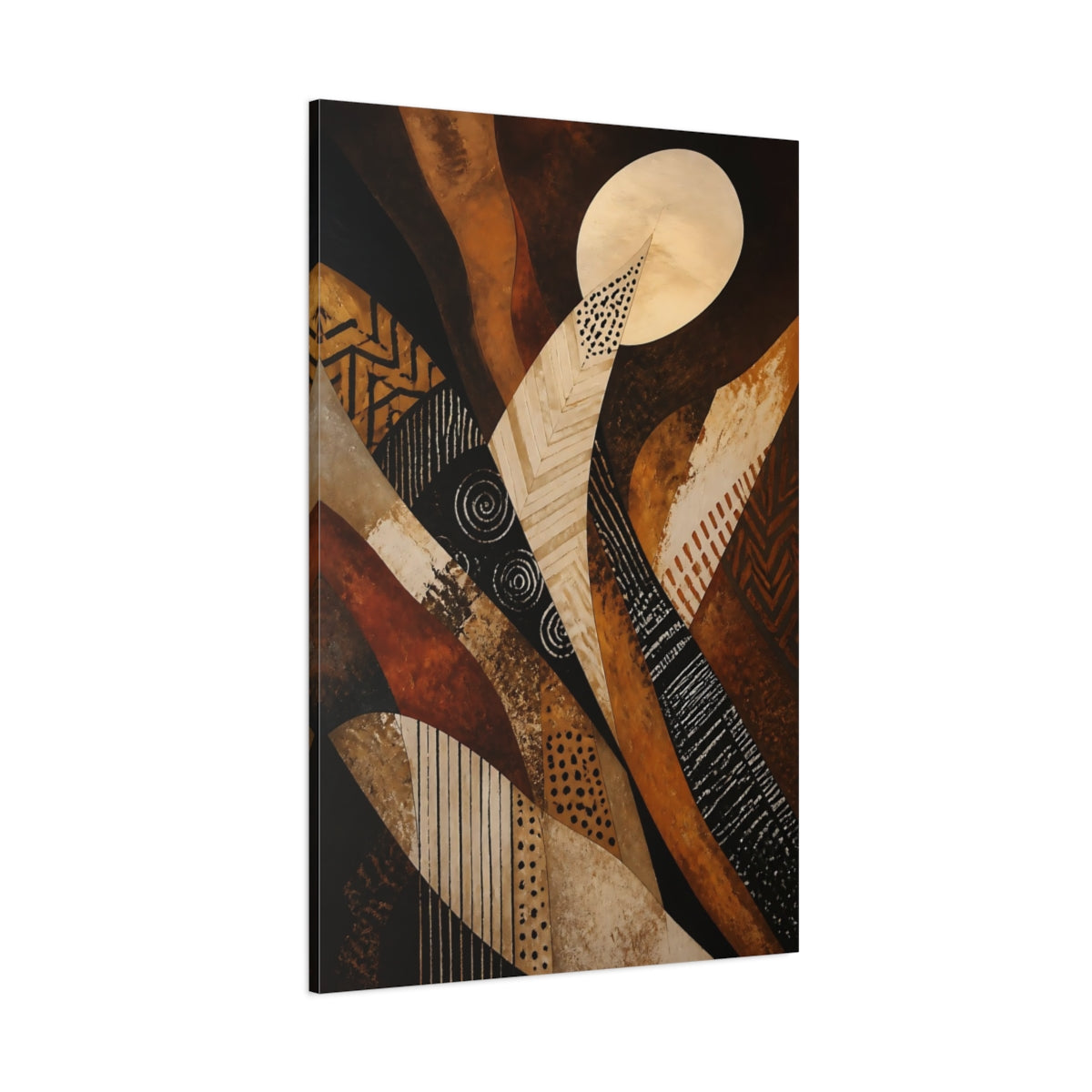 Side Mockup 1. Abstract Earthy Waves shown as canvas print