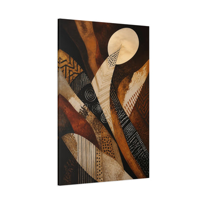 Side Mockup 1. Abstract Earthy Waves shown as canvas print