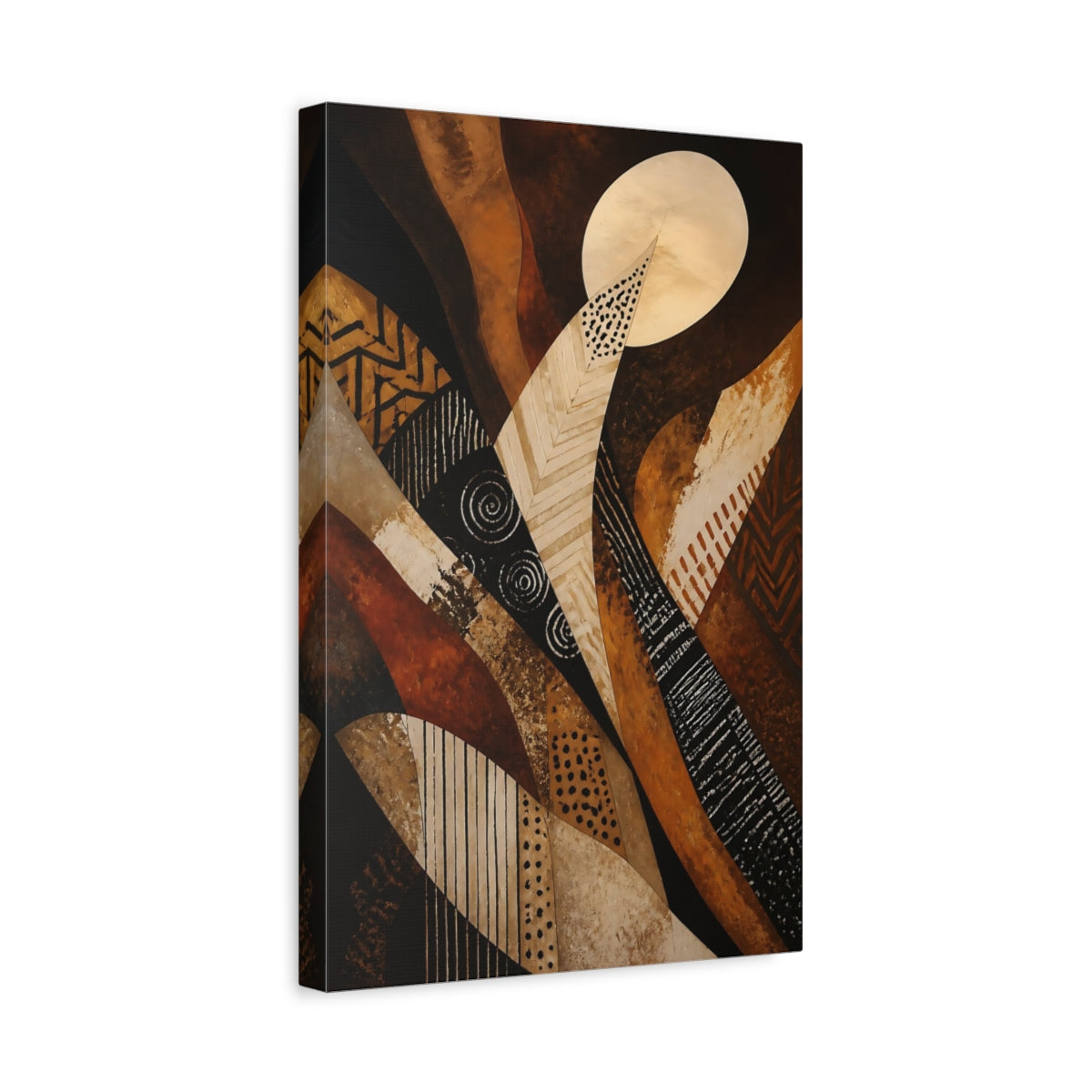 Side Mockup 4. Abstract Earthy Waves shown as canvas print