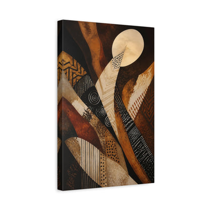 Side Mockup 4. Abstract Earthy Waves shown as canvas print