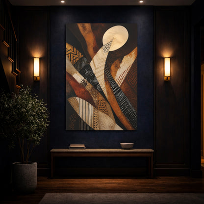 Mockup 4. Abstract Earthy Waves shown as canvas print