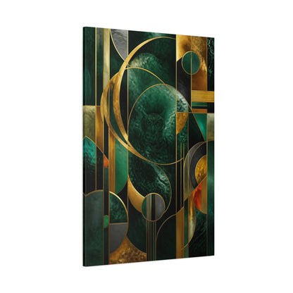Side Mockup 1. Abstract Emerald Owl shown as canvas print