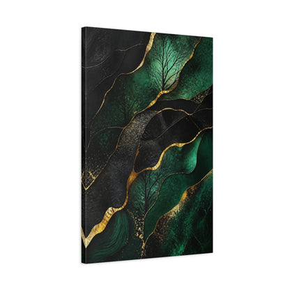 Side Mockup 2. Abstract Emerald Tree shown as canvas print