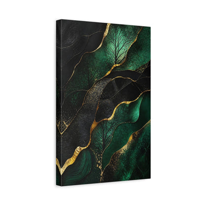Side Mockup 4. Abstract Emerald Tree shown as canvas print