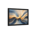 Side Mockup 6. Abstract Energy Flow Blue Gold Abstract shown as stretched canvas wall art