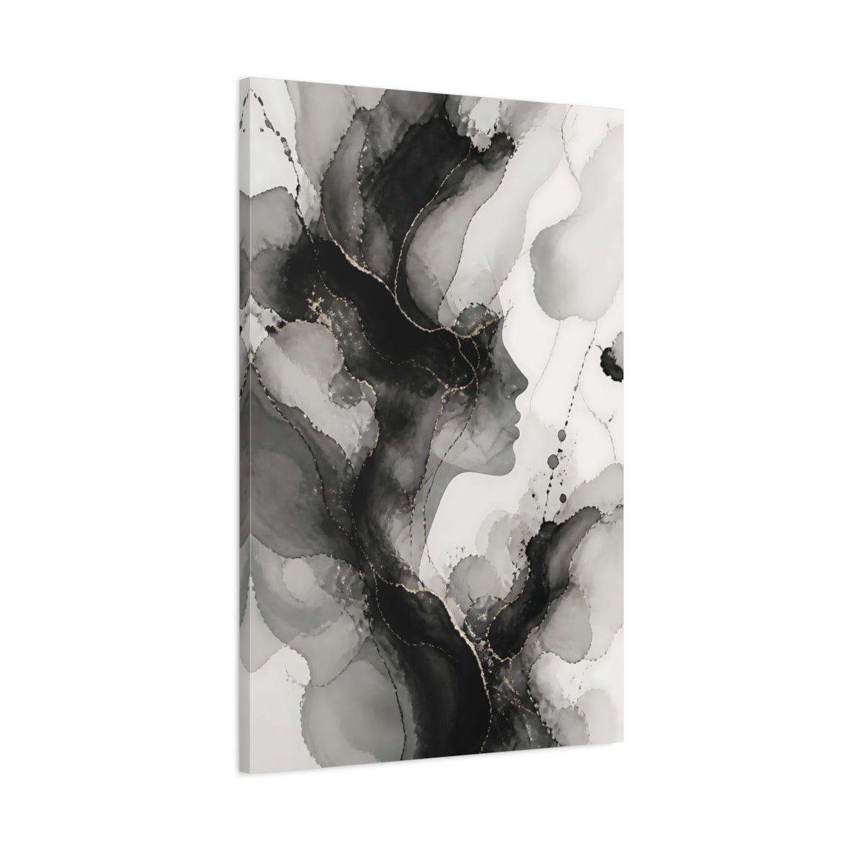 Main Mockup. Abstract Face Silhouette shown as canvas print