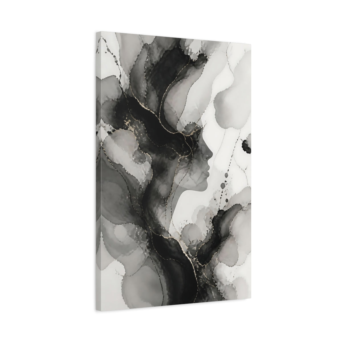 Side Mockup 2. Abstract Face Silhouette shown as canvas print
