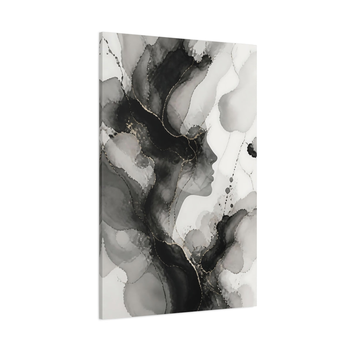 Side Mockup 1. Abstract Face Silhouette shown as canvas print