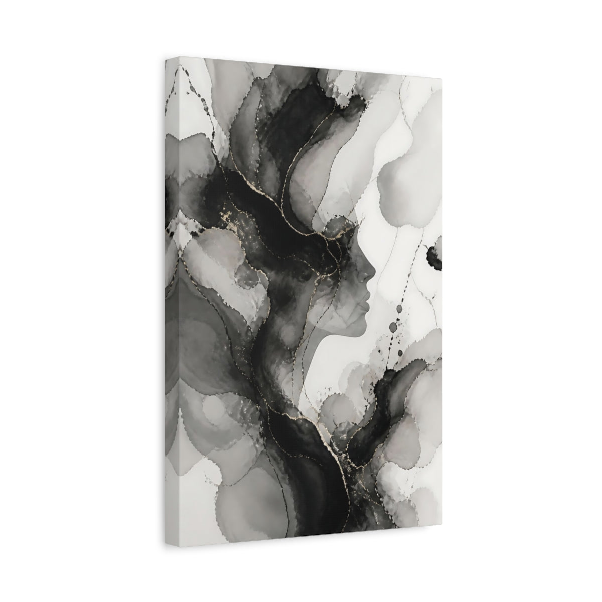 Side Mockup 4. Abstract Face Silhouette shown as canvas print
