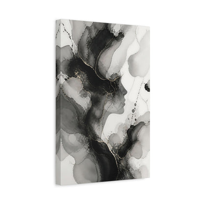 Side Mockup 4. Abstract Face Silhouette shown as canvas print